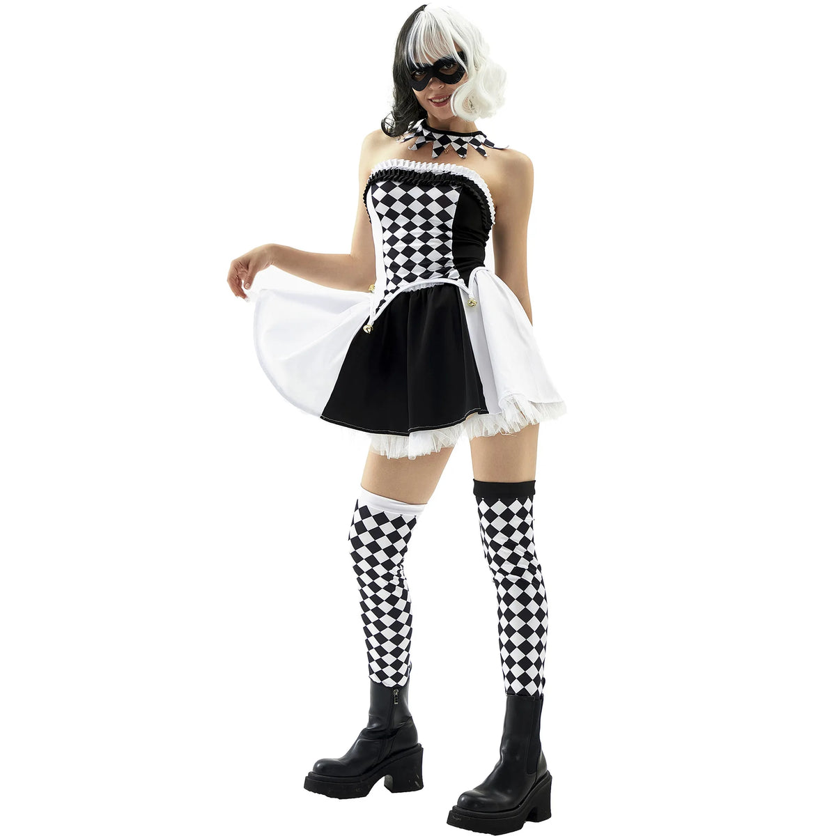 Black and white clown costume