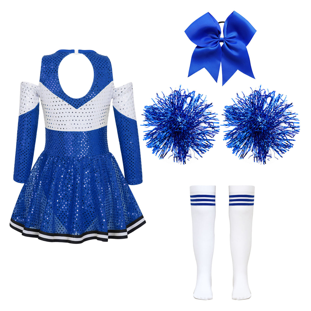 Blue cheerleader costume